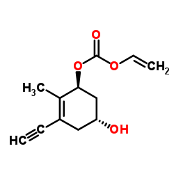 Carbonic acid, ethenyl (1S,5R)-3-ethynyl-5-hydroxy-2-methyl-2-cyclohexen-1-yl ester (9CI) structure