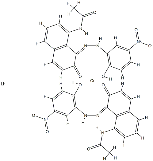 lithium bis[N-[7-hydroxy-8-[(2-hydroxy-5-nitrophenyl)azo]-1-naphthyl]acetamidato(2-)]chromate(1-)结构式