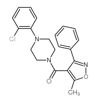 [4-(2-氯苯基)-1-哌嗪基](5-甲基-3-苯基-4-异噁唑基)-甲酮结构式