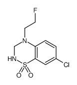 7-Chloro-4-(2-fluoroethyl)-3,4-dihydro-2H-1,2,4-benzothiadiazine 1,1-dioxide Structure