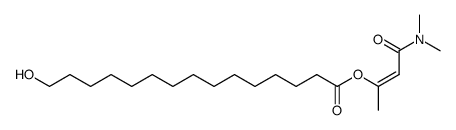 15-Hydroxy-pentadecanoic acid (Z)-2-dimethylcarbamoyl-1-methyl-vinyl ester structure