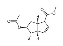 (3aS,4S,5S,6aS)-5-Acetoxy-4-methyl-1,3a,4,5,6,6a-hexahydro-pentalene-1-carboxylic acid methyl ester结构式