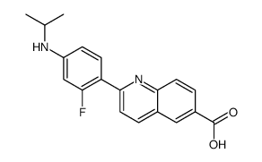 2-[2-fluoro-4-(propan-2-ylamino)phenyl]quinoline-6-carboxylic acid结构式