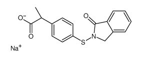 sodium (-)-2-[4-(1,3-dihydro-1-oxo-2H-isoindol-2-ylthio)phenyl]propionate structure