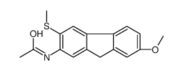 N-(7-methoxy-3-methylsulfanyl-9H-fluoren-2-yl)acetamide结构式
