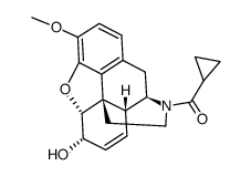 17-cyclopropanecarbonyl-4,5α-epoxy-3-methoxy-morphin-7-en-6α-ol结构式