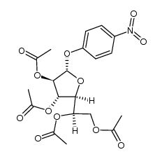 (R)-1-((2S,3S,4R,5S)-3,4-diacetoxy-5-(4-nitrophenoxy)tetrahydrofuran-2-yl)ethane-1,2-diyl diacetate结构式