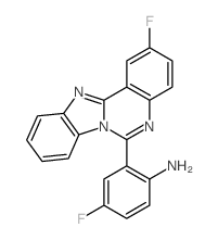 Benzenamine,4-fluoro-2-(2-fluorobenzimidazo[1,2-c]quinazolin-6-yl)- Structure