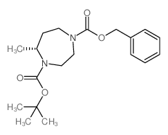 (5R)-1-苄氧羰基-4-叔丁氧羰基-5-甲基-1,4-二氮杂环庚烷结构式