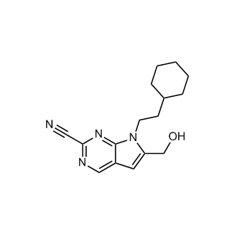 7-(2-环己基乙基)-6-(羟甲基)-7H-吡咯并[2,3-d]嘧啶-2-甲腈结构式