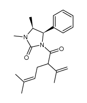 (4R,5S)-1,5-dimethyl-4-phenyl-3-[2'-(1-propen-2-yl)-5'-methyl-4'-hexenoyl]imidazolidin-2-one Structure