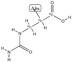 [13C3]-N-氨基甲酰基-2-氟-Β-丙氨酸结构式