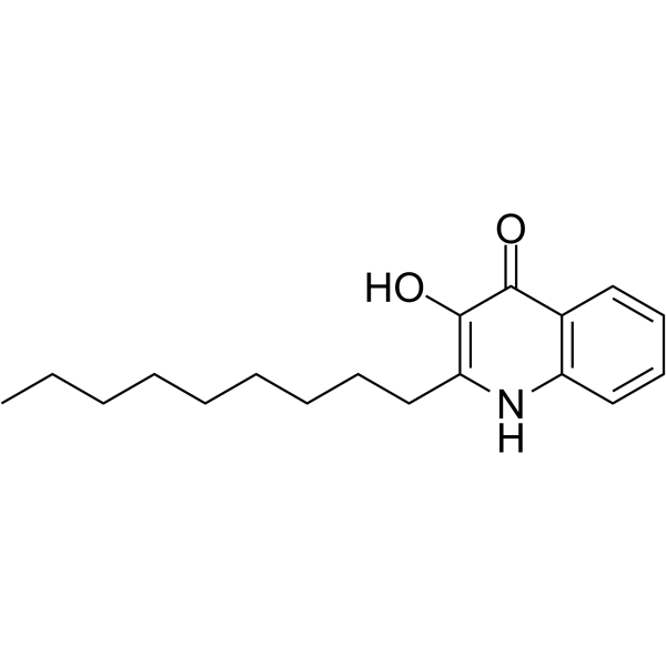 2-Nonyl-3-hydroxy-4-quinolone结构式