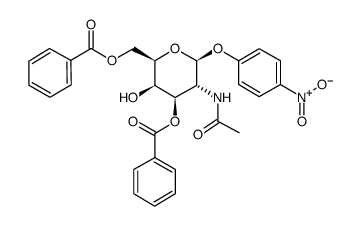 4-硝基苯基2-乙酰氨基-2-脱氧-3,6-二-O-苯甲酰基-bD-吡喃半乳糖苷结构式