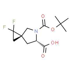 (3R,6S)-5-(叔丁氧羰基)-1,1-二氟-5-氮杂螺[2.4]庚烷-6-羧酸结构式