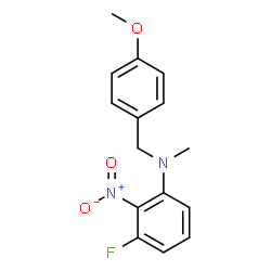 3-氟-N-(4-甲氧基苄基)-N-甲基-2-硝基苯胺结构式