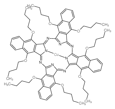 Copper(II) 5,9,14,18,23,27,32,36-Octabutoxy-2,3-naphthalocyanine Structure