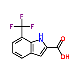 7-(三氟甲基)-1H-吲哚-2-羧酸结构式