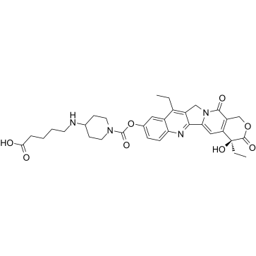 7-Ethyl-10-(4-N-aminopentanoic acid)-1-piperidino)carbonyloxycamptothecin Structure
