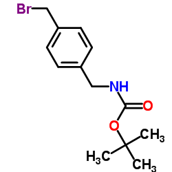 4-(溴甲基)苄基氨基甲酸叔丁酯结构式