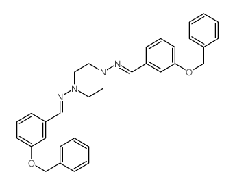 1,4-Piperazinediamine,N1,N4-bis[[3-(phenylmethoxy)phenyl]methylene]- Structure