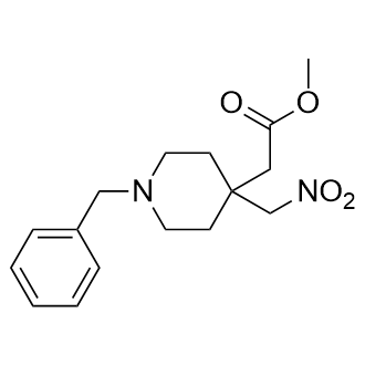 2-(1-苄基-4-(硝基甲基)哌啶-4-基)乙酸甲酯结构式