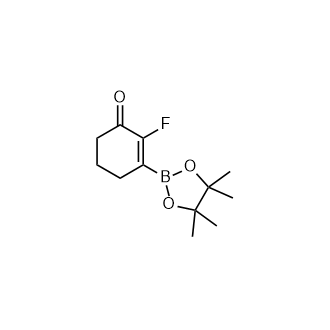 2-氟-3-(4,4,5,5-四甲基-1,3,2-二氧杂硼杂环戊烷-2-基)环己-2-烯-1-酮结构式