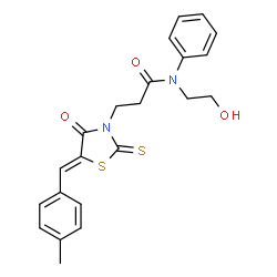 N-(2-hydroxyethyl)-3-[5-(4-methylbenzylidene)-4-oxo-2-thioxo-1,3-thiazolidin-3-yl]-N-phenylpropanamide Structure