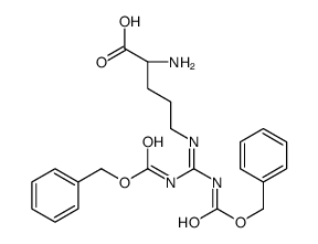 2-amino-5-[phenylmethoxycarbonyl-[(E)-N'-phenylmethoxycarbonylcarbamimidoyl]amino]pentanoic acid Structure
