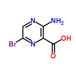 3-氨基-6-溴吡嗪-2-甲酸结构式