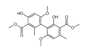 (rac)-dimethyl 2,4'-dihydroxy-6,6'-dimethoxy-2',4-dimethyl-1,1'-biphenyl-3,3'-dicarboxylate结构式
