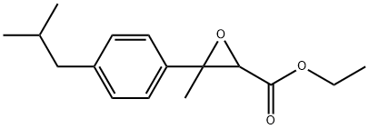 3-甲基-3-[4-(2-甲基丙基)苯基]环氧乙烷羧酸乙酯结构式