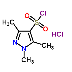 1,3,5-三甲基-1H-吡唑-4-磺酰氯结构式