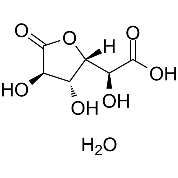 D-Saccharic acid 1,4-lactone hydrate structure