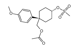 4-trans-acetoxymethyl-4-cis-(4-methoxyphenyl)cyclohexanol, methanesulfonate结构式