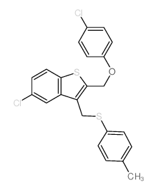 5-chloro-2-[(4-chlorophenoxy)methyl]-3-[(4-methylphenyl)sulfanylmethyl]benzothiophene structure