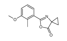 5-(3-methoxy-2-methylphenyl)-6-oxa-4-azaspiro[2.4]hept-4-en-7-one结构式