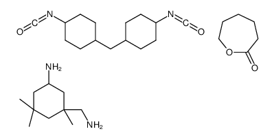 2-氧杂环庚酮与5-氨基-1,3,3,3-三甲基环己烷甲胺和1,1’-亚甲基双(4-异氢酸根合环己烷)的聚合物结构式