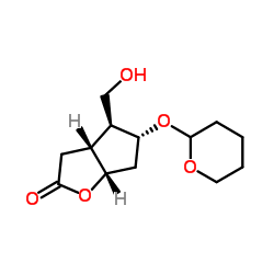 (3aR,4S,5R,6aS)-Hexahydro-4-(hydroxymethyl)-5-[(tetrahydro-2H-pyran-2-yl)oxy]-2H-cyclopenta[b]furan-2-one structure