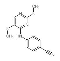 Benzonitrile,4-[[2,5-bis(methylthio)-4-pyrimidinyl]amino]- Structure