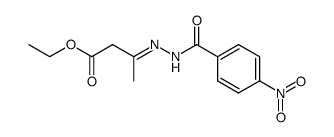 3-(4-nitro-benzoylhydrazono)-butyric acid ethyl ester Structure