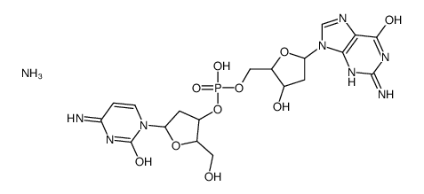 2′-脱氧胞苷(3′→5′)-2′-脱氧鸟苷铵盐结构式