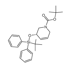 (S)-N-tert-butoxycarbonyl-5-(tert-butyldiphenylsilyloxy)-3-piperidene结构式