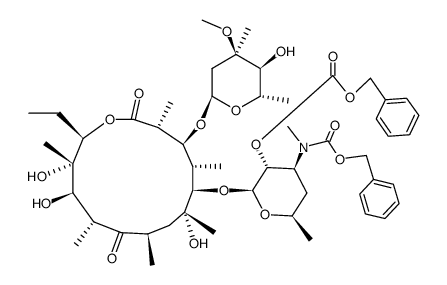 2'-O,3'-N-bis(benzyloxycarbonyl)-N-demethylerythromycin A结构式
