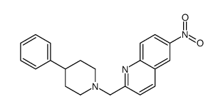 6-硝基-2-[(4-苯基-1-哌啶基)甲基]喹啉结构式