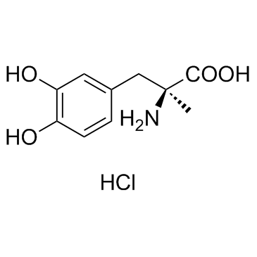 L-3-(3,4-二羟基苯基)-2-甲基丙氨酸盐酸盐结构式