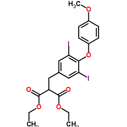 2-(3,5-二碘-4-(4-甲氧基苯氧基)苄基)丙二酸二乙酯结构式