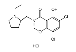 Benzamide, 3,5-dichloro-N-[[(2S)-1-ethyl-2-pyrrolidinyl]methyl]-2-hydroxy-6-methoxy-, hydrochloride Structure