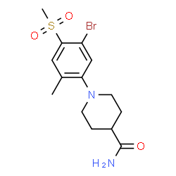 1-[(5-Bromo-2-methyl-4-methylsulfonyl)phenyl]piperidine-4-carboxamide结构式