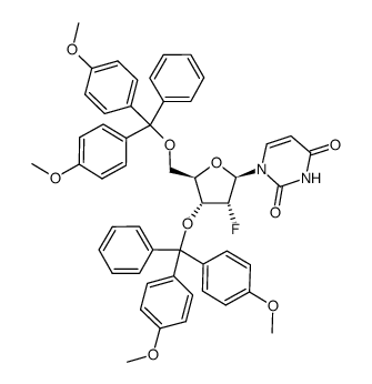 2'-deoxy-3',5'-di-O-(4,4'-dimethoxytrityl)-2'-fluorouridine结构式